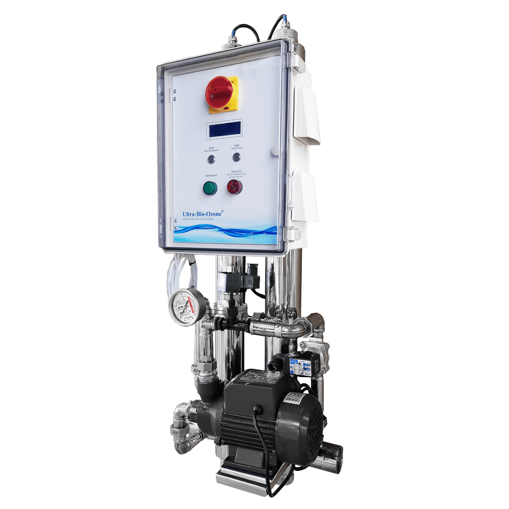 Swimming pool water treatment wall mounting